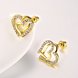 Wholesale Cute gold plated Cubic Zirconia Irregular Love Heart Shaped double Stud Earrings Jewelry Gifts for Women TGGPE043 0 small