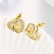 Wholesale Cute gold plated Cubic Zirconia Irregular Love Heart Shaped double Stud Earrings Jewelry Gifts for Women TGGPE043 1 small