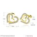 Wholesale Cute gold plated Cubic Zirconia Irregular Love Heart Shaped double Stud Earrings Jewelry Gifts for Women TGGPE043 3 small