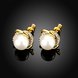 Wholesale jewelry from China Classic 24K Gold Stud Earring pearl petal earrings temperament female jewelry TGGPE050 2 small