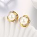 Wholesale jewelry from China Classic 24K Gold Stud Earring pearl petal earrings temperament female jewelry TGGPE050 3 small