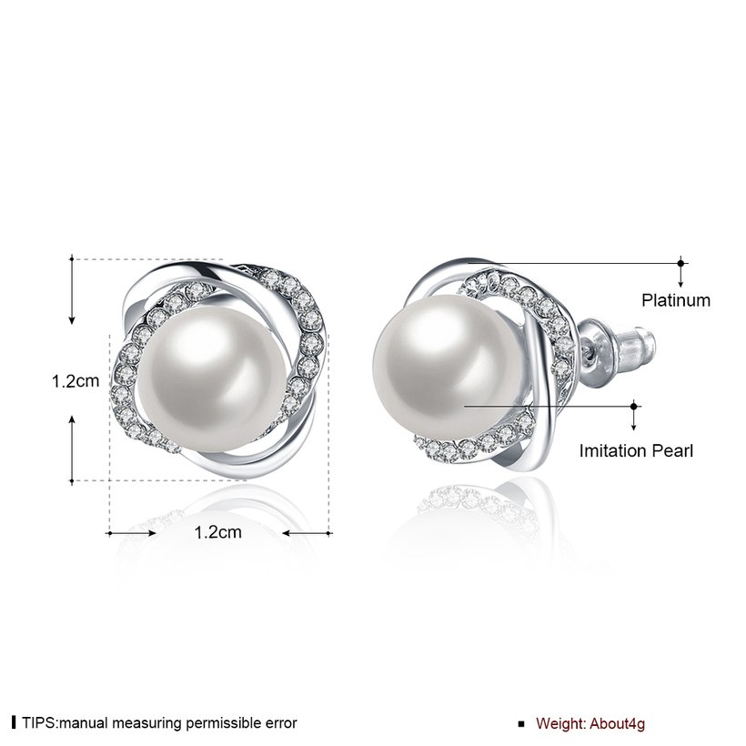Wholesale jewelry from China Classic 24K Gold Stud Earring pearl petal earrings temperament female jewelry TGGPE050 6