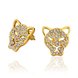 Wholesale Fashion Punk Rock tiger Head Women Earrings Exaggerated Personality Animal Gold Stud Earrings Charm Statement TGGPE051 0 small