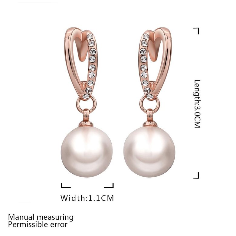 Wholesale Classic Trendy Platinum Ball Pearl Stud Earring for Women Jewelry  Zirconia Drop Earrings  Accessories Girl Gifts TGGPE060 3