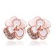 Wholesale Romantic Gold color Plated Crystal Earring Fashion Flower Stud Women Jewelry fine party jewelry  TGGPE061 0 small