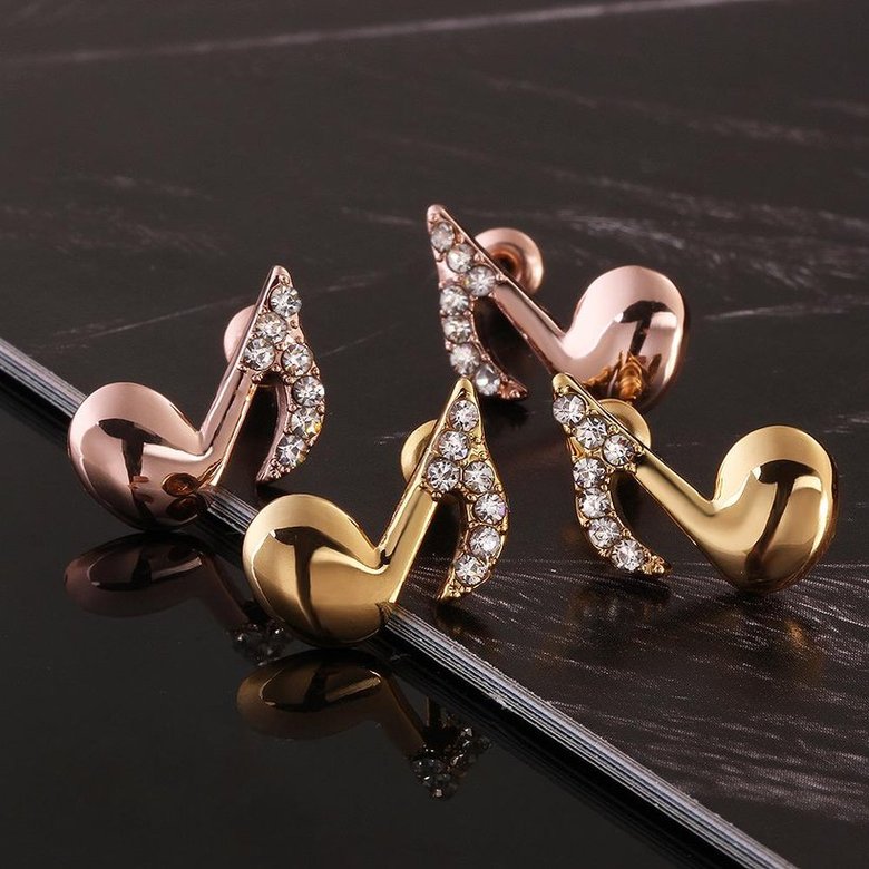 Wholesale Fashion rose gold Needle Swan Earrings simple crystal Rhinestone Charming Temperament Gifts for Women Jewelry TGGPE062 0