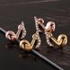 Wholesale Fashion rose gold Needle Swan Earrings simple crystal Rhinestone Charming Temperament Gifts for Women Jewelry TGGPE062 0 small