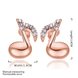 Wholesale Fashion rose gold Needle Swan Earrings simple crystal Rhinestone Charming Temperament Gifts for Women Jewelry TGGPE062 1 small