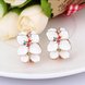 Wholesale Romantic Rose Gold Plated Enamel Rhinestone Stud Earring for Girls Party Cute Lovely jewelry TGGPE066 3 small