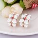 Wholesale Romantic Rose Gold Plated Enamel Rhinestone Stud Earring for Girls Party Cute Lovely jewelry TGGPE066 4 small