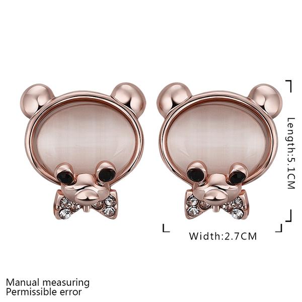 Wholesale Classic Rose Gold cobblestone Stud Earring Crystal Bear Love Stud Earrings for Woman Holiday Party Daily Exquisite Earring TGGPE075 0