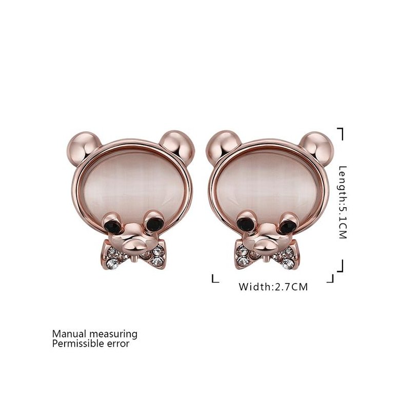 Wholesale Classic Rose Gold cobblestone Stud Earring Crystal Bear Love Stud Earrings for Woman Holiday Party Daily Exquisite Earring TGGPE075 0