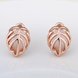 Wholesale Trendy Rose Gold Plated Fine Jewelry Stud Earrings Leaf shape Oval Gemstone Ear Studs jewelry  TGGPE003 2 small