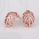 Wholesale Trendy Rose Gold Plated Fine Jewelry Stud Earrings Leaf shape Oval Gemstone Ear Studs jewelry  TGGPE003 4 small