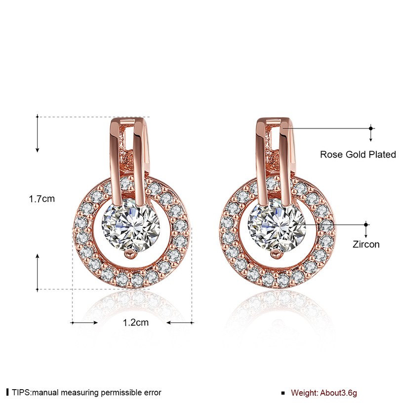 Wholesale Trendy Cubic Zirconia Gold Hoop Round Earrings Luxury Brand Pave High Quality Crystal Drop Earrings For Women Korean Jewelry TGGPE089 0
