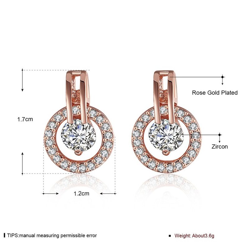 Wholesale Trendy Cubic Zirconia Gold Hoop Round Earrings Luxury Brand Pave High Quality Crystal Drop Earrings For Women Korean Jewelry TGGPE089 0