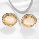Wholesale Trendy 24K Gold Opal Oval Stone Stud Earring For Women Jewelry fine Gift TGGPE095 1 small