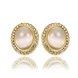 Wholesale Trendy 24K Gold Opal Oval Stone Stud Earring For Women Jewelry fine Gift TGGPE095 2 small