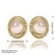 Wholesale Trendy 24K Gold Opal Oval Stone Stud Earring For Women Jewelry fine Gift TGGPE095 3 small