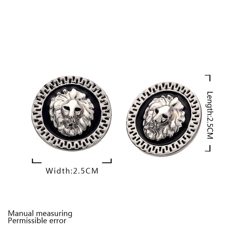 Wholesale  Round Lion Gold Plated Stud Earrings For Women Casual Vintage Female Earring Anniversary Fashion Jewelry New Arrival TGGPE102 0