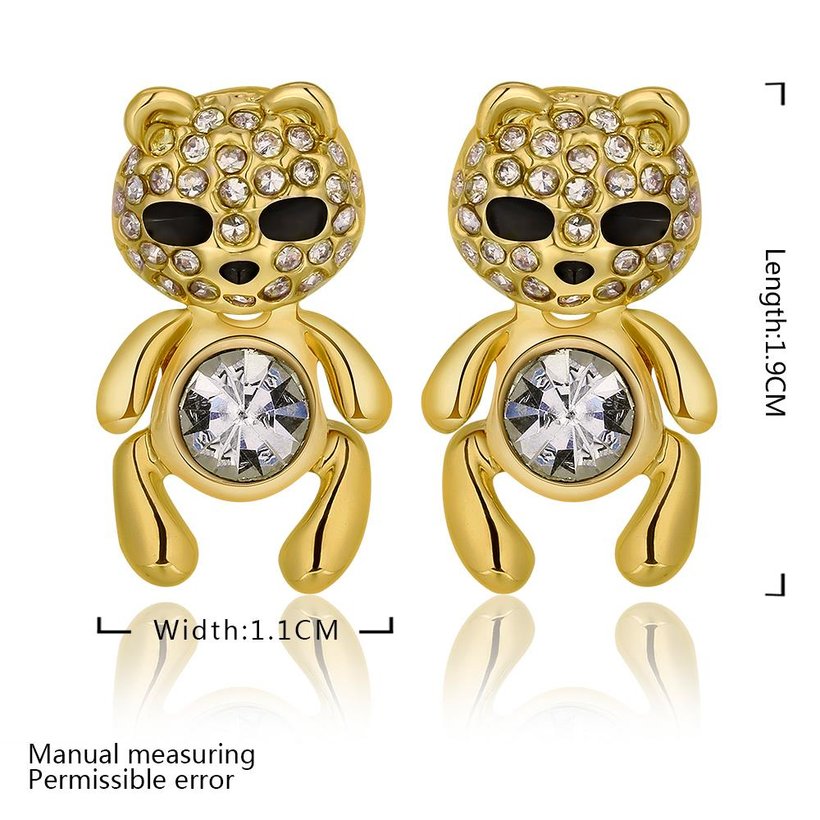 Wholesale New Design Fashion 24K gold high quality Jewelry Crystal Bear Love Stud Earrings for Woman Holiday Party Daily Exquisite Earring TGGPE104 0