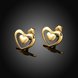 Wholesale Trendy 24K Gold Cute Heart Shape Stud Earring Classic party Jewelry  For Women Girls gift TGGPE106 1 small