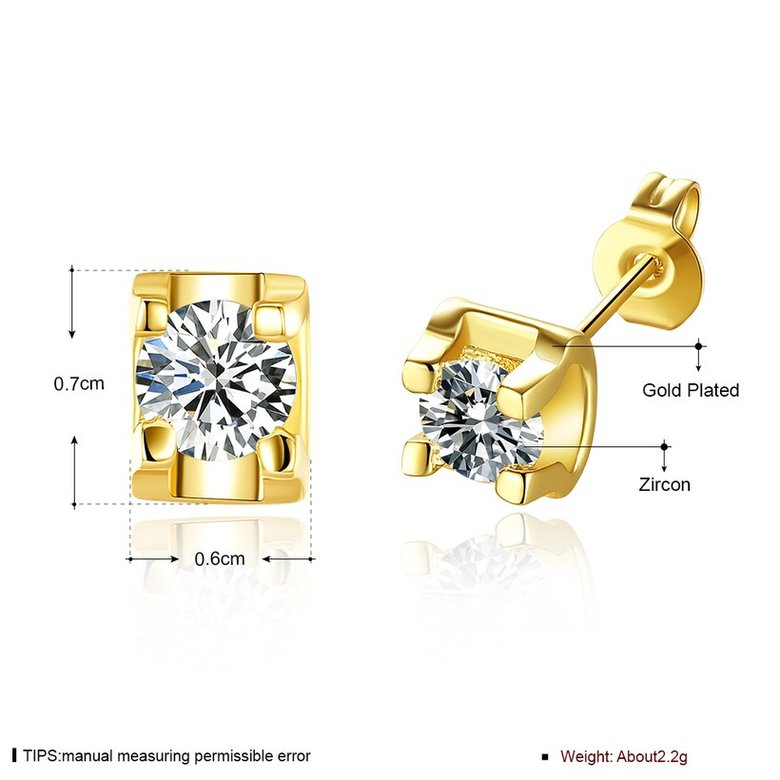 Wholesale New European and American Trinkets square Zircon Earrings for Women Earrings jewelry gift TGGPE108 0