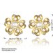 Wholesale Trendy 24K Gold Plated Pearl Stud Earring For Women Little Flower Charm Fine Jewelry  TGGPE123 0 small