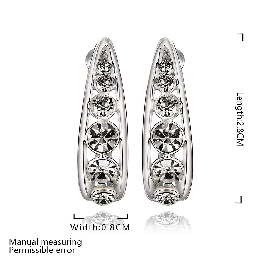 Wholesale Trendy Platinum Water Drop Rhinestone Stud Earring To Women Geometric Design Wedding Jewelry  TGGPE133 0