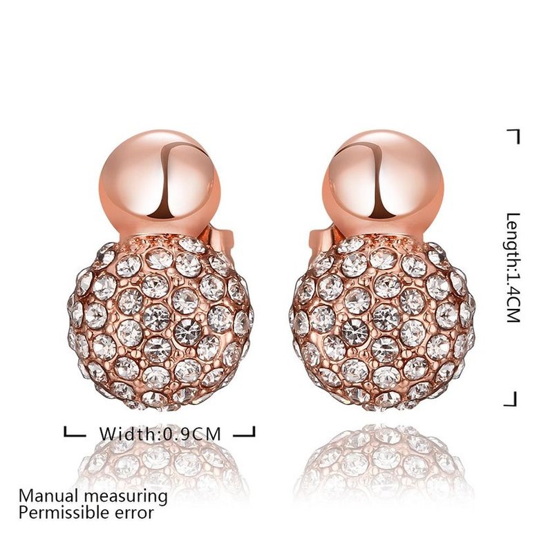 Wholesale Trendy Elegant Gold Color AAA Cubic Zirconia Stone Stud Earring For Women Classic Round Crystal Earrings Female Wedding Jewelry TGGPE135 0