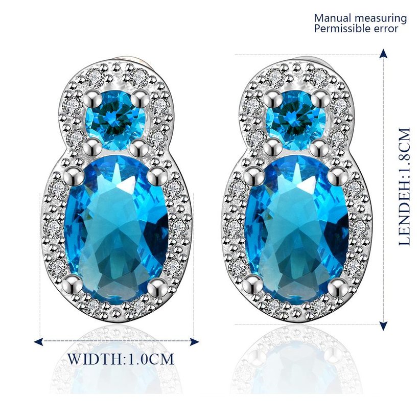 Wholesale Gorgeous AAA Sky Blue Cubic Zirconia round Dangle Earrings for Party Noble Wedding Women Earrings Classic Jewelry TGGPE206 0