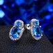 Wholesale Gorgeous AAA Sky Blue Cubic Zirconia round Dangle Earrings for Party Noble Wedding Women Earrings Classic Jewelry TGGPE206 1 small