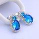 Wholesale Gorgeous AAA Sky Blue Cubic Zirconia round Dangle Earrings for Party Noble Wedding Women Earrings Classic Jewelry TGGPE206 2 small