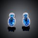 Wholesale Gorgeous AAA Sky Blue Cubic Zirconia round Dangle Earrings for Party Noble Wedding Women Earrings Classic Jewelry TGGPE206 4 small