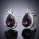 Wholesale Hot Sale Elegant Women Purple Rhinestone Water Drop Earrings Crystal Stone Dangle Earrings Gift For Women Birthday Gifts TGGPE208 4 small