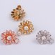 Wholesale Romantic 24K Gold Plated CZ Stud Earring Accessories chrysanthemum Shape Zircon Earrings for Women Wedding Engagement TGGPE220 0 small