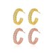 Wholesale Trendy 24K Gold Round Stud Earring Simple Design Metal Wide Round Circle Weave Chain Small Hoop Earrings for Women jewelry  TGGPE226 1 small