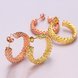 Wholesale Trendy 24K Gold Round Stud Earring Simple Design Metal Wide Round Circle Weave Chain Small Hoop Earrings for Women jewelry  TGGPE226 3 small