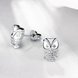 Wholesale Classic Platinum Rhinestone Stud Earring owl  AAA Zircon Earring for Women Crystal Drop Earring Daily Pendant Birthday Gift  TGGPE242 3 small