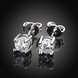 Wholesale Classic Platinum Round CZ Stud Earring Fashion Silver Color Jewelry Vintage Stud Earrings For Women TGGPE250 0 small