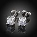 Wholesale Classic Platinum Round CZ Stud Earring Fashion Silver Color Jewelry Vintage Stud Earrings For Women TGGPE250 0 small