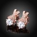 Wholesale Romantic Rose Gold Geometric CZ Stud Earring New Arrival Cross Over Earrings Girl Fashion Jewelry Womens Accessories TGGPE256 1 small