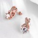 Wholesale Romantic Rose Gold Geometric CZ Stud Earring New Arrival Cross Over Earrings Girl Fashion Jewelry Womens Accessories TGGPE256 2 small