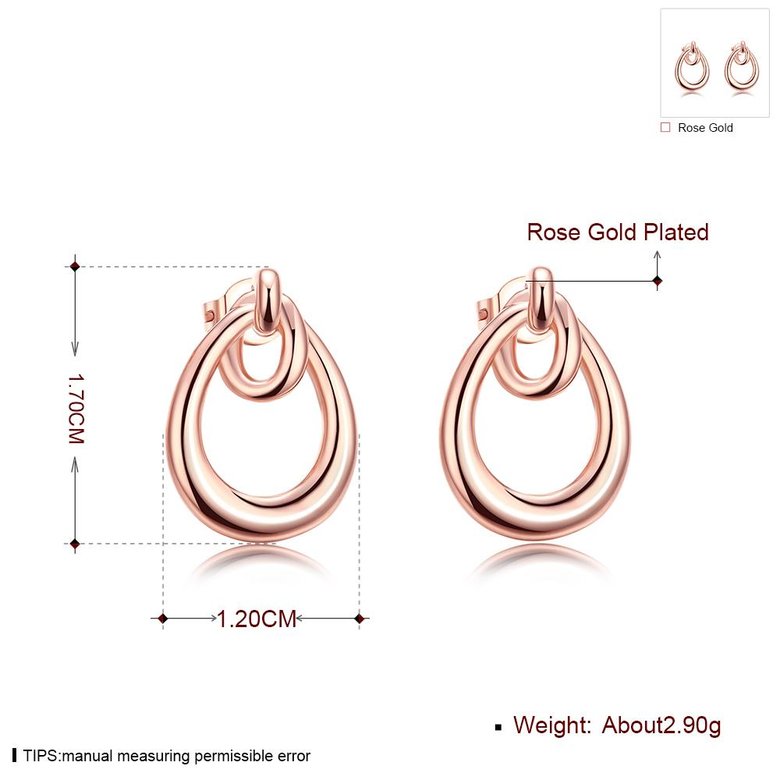 Wholesale Classic Rose Gold Water Drop Stud Earring Hight Quality Double Stud Earrings For Women Gift Jewelry TGGPE257 0