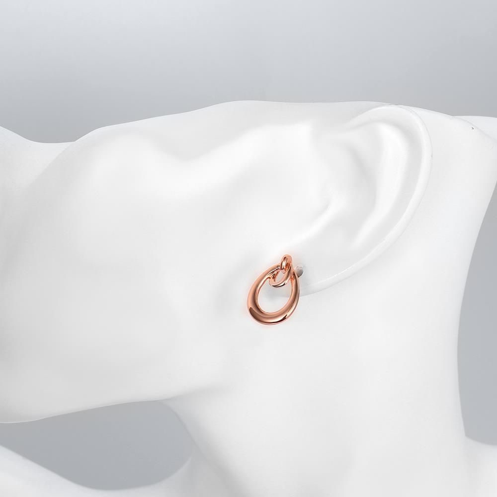 Wholesale Classic Rose Gold Water Drop Stud Earring Hight Quality Double Stud Earrings For Women Gift Jewelry TGGPE257 1