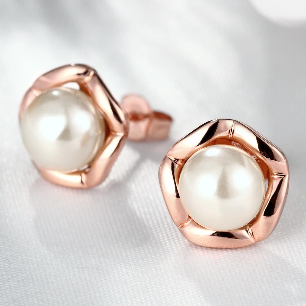 Wholesale Romantic Rose Gold Star Pearl Stud Earring For Women Wedding Jewelry Bridal fashion Accessories TGGPE261 1