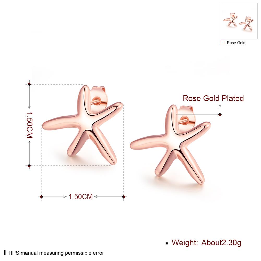 Wholesale Classic Rose Gold Stud Earring New Fashion Seastar stud Earring hot sell jewelry from China TGGPE265 0