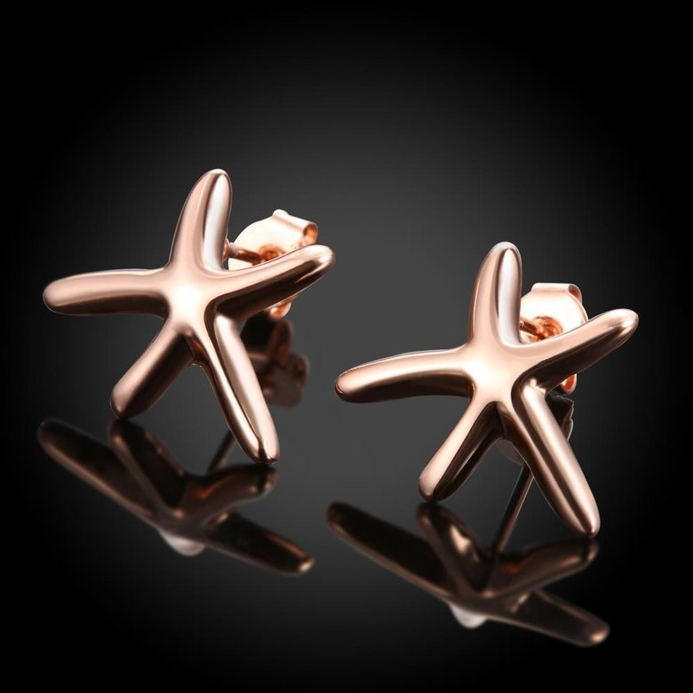 Wholesale Classic Rose Gold Stud Earring New Fashion Seastar stud Earring hot sell jewelry from China TGGPE265 1