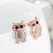 Wholesale Hiphop Rose Gold Animal Rhinestone Stud Earring AAA Zircon Owl Charm Earrings Women Fashion Jewelry Wedding Party Gift TGGPE276 1 small