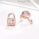 Wholesale Trendy Delicate Inlaid Zircon Key Lock Asymmetric Earring For Women rose gold Accessories Luxury Earring Jewelry Gift  TGGPE284 3 small